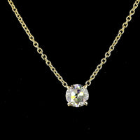 14K Yellow Gold Old European Cut Solitaire Pendant with 2.19 Carat Lab Diamond (E-F Color, VS1 Clarity) - GIA Certified - Covaloro Fine Jewelry