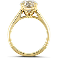 14K Yellow Gold Old European Cut Solitaire Ring with Lab-Grown D VVS2 Diamond - 2.51 Total Carat Weight - Covaloro Fine Jewelry