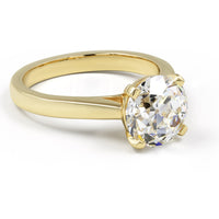 14K Yellow Gold Old European Cut Solitaire Ring with Lab-Grown D VVS2 Diamond - 2.51 Total Carat Weight - Covaloro Fine Jewelry