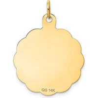14K Yellow Gold "On Graduation Day" Engravable Diploma Disc Pendant by Oro Pregiato