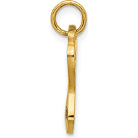14K Yellow Gold One-Piece Swimsuit Charm with Black Enamel Accents - Polished Finish by Oro Pregiato