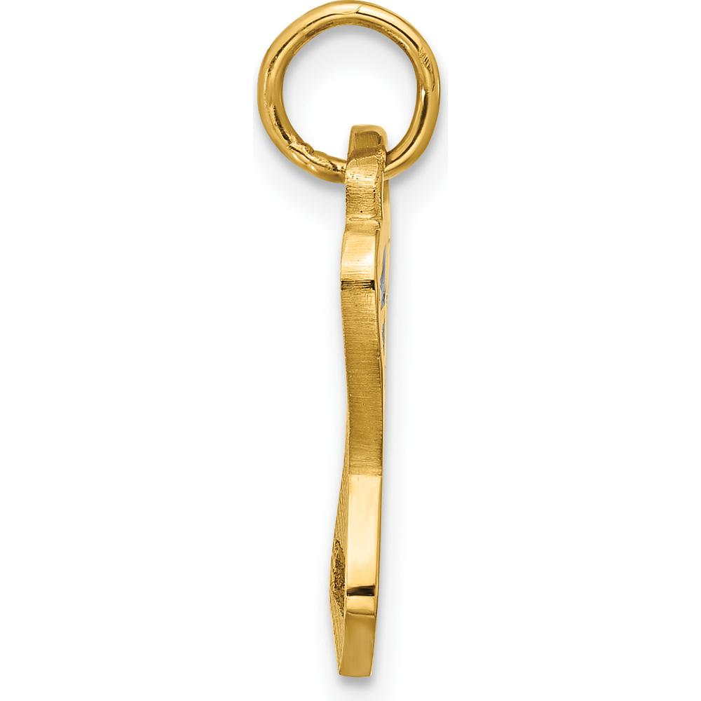 14K Yellow Gold One-Piece Swimsuit Charm with Black Enamel Accents - Polished Finish by Oro Pregiato