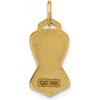 14K Yellow Gold One-Piece Swimsuit Charm with Black Enamel Accents - Polished Finish by Oro Pregiato