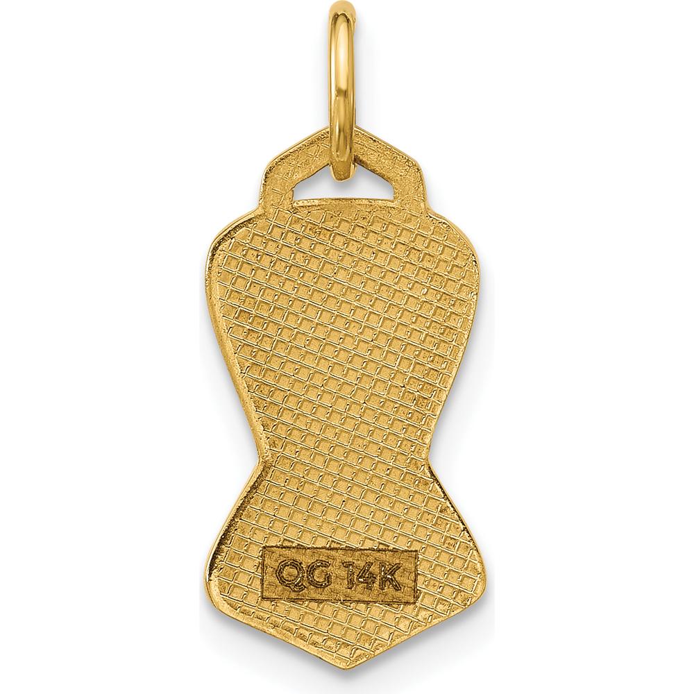 14K Yellow Gold One-Piece Swimsuit Charm with Black Enamel Accents - Polished Finish by Oro Pregiato