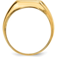 14K Yellow Gold Onyx and Diamond Cross Men's Ring - 0.02 Carat Total Diamond Weight by 0