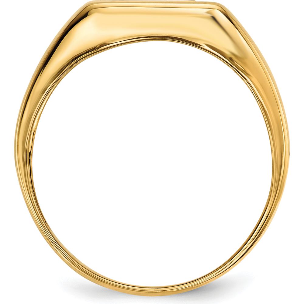 14K Yellow Gold Onyx and Diamond Cross Men's Ring - 0.02 Carat Total Diamond Weight by 0