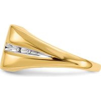 14K Yellow Gold Onyx and Diamond Cross Men's Ring - 0.02 Carat Total Diamond Weight by 0