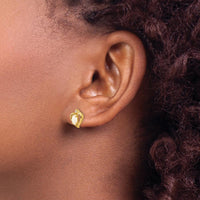 14K Yellow Gold Opal and Diamond Heart Earrings - 0.293 Carat Total Opal Weight, 0.005 Carat Total Diamond Weight by Oro Pregiato