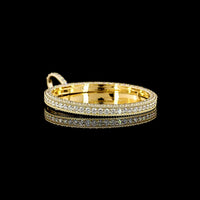 14K Yellow Gold Open Arc Pendant with Brilliant Cut Lab Diamonds - 6.87 Carat Total Diamond Weight (E Color, VS Clarity) - Covaloro Fine Jewelry