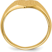 14K Yellow Gold Open Back Heart Signet Ring with Satin Finish by 0