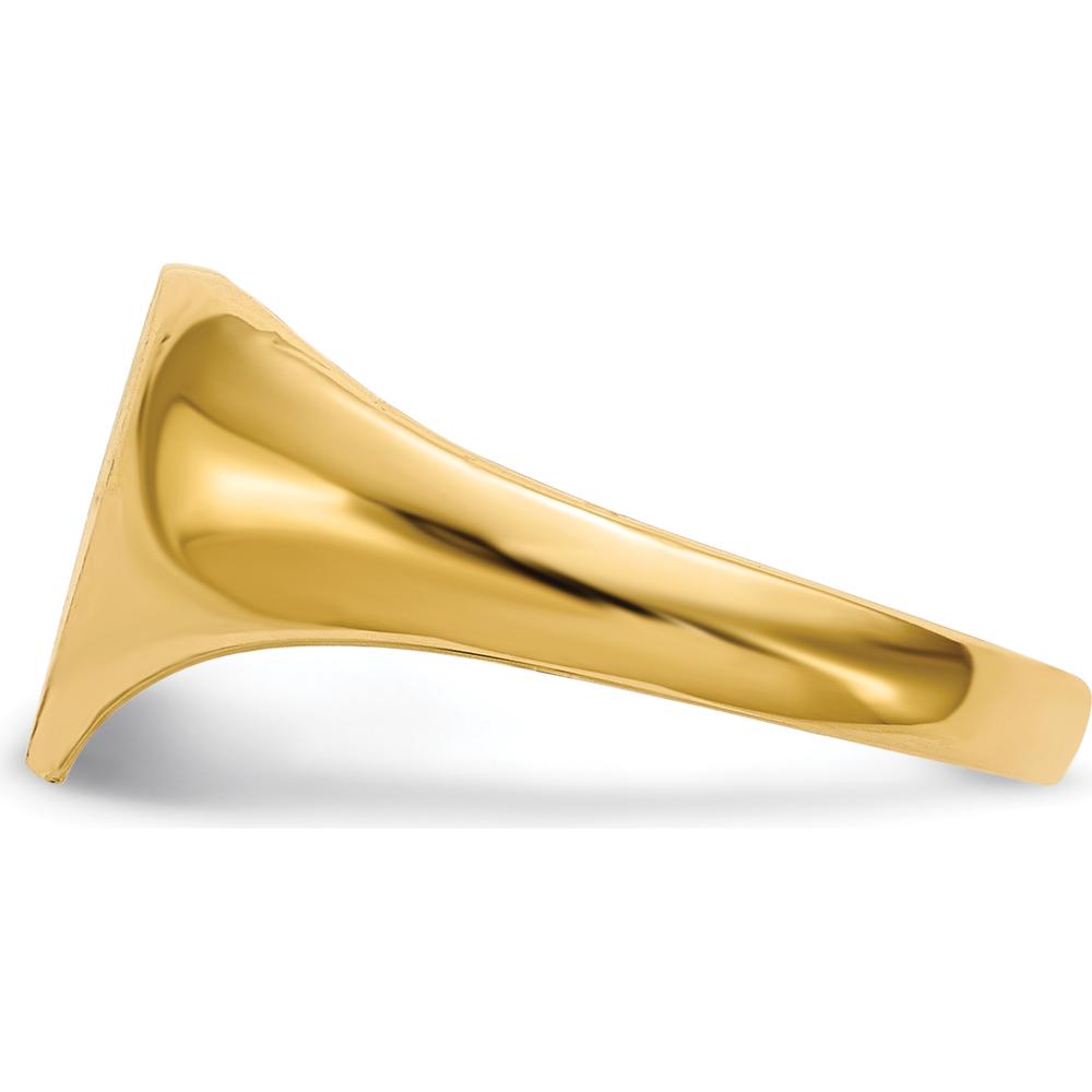 14K Yellow Gold Open Back Heart Signet Ring with Satin Finish by 0