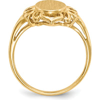 14K Yellow Gold Open Back Signet Ring - Size 4 to 8 by 0