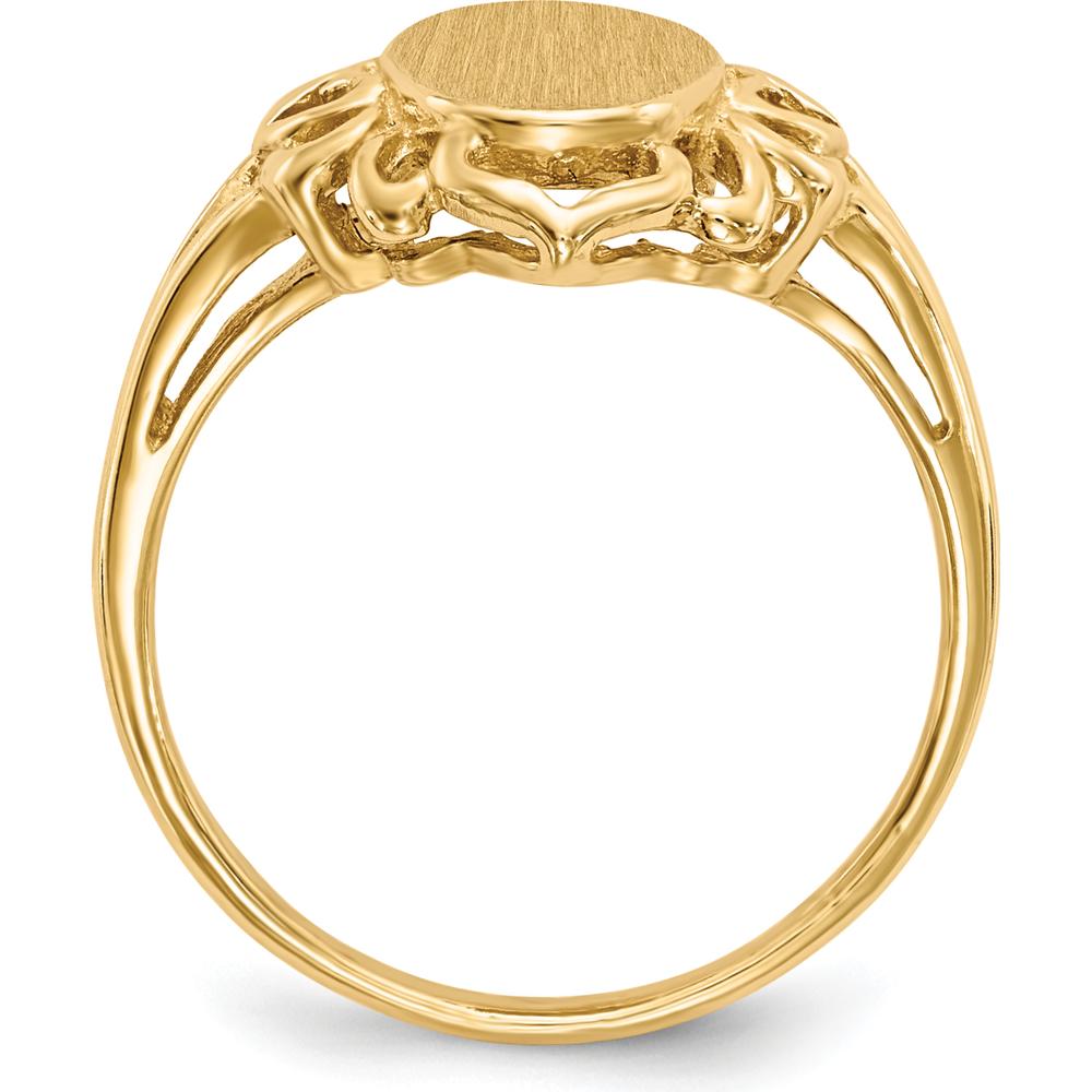 14K Yellow Gold Open Back Signet Ring - Size 4 to 8 by 0