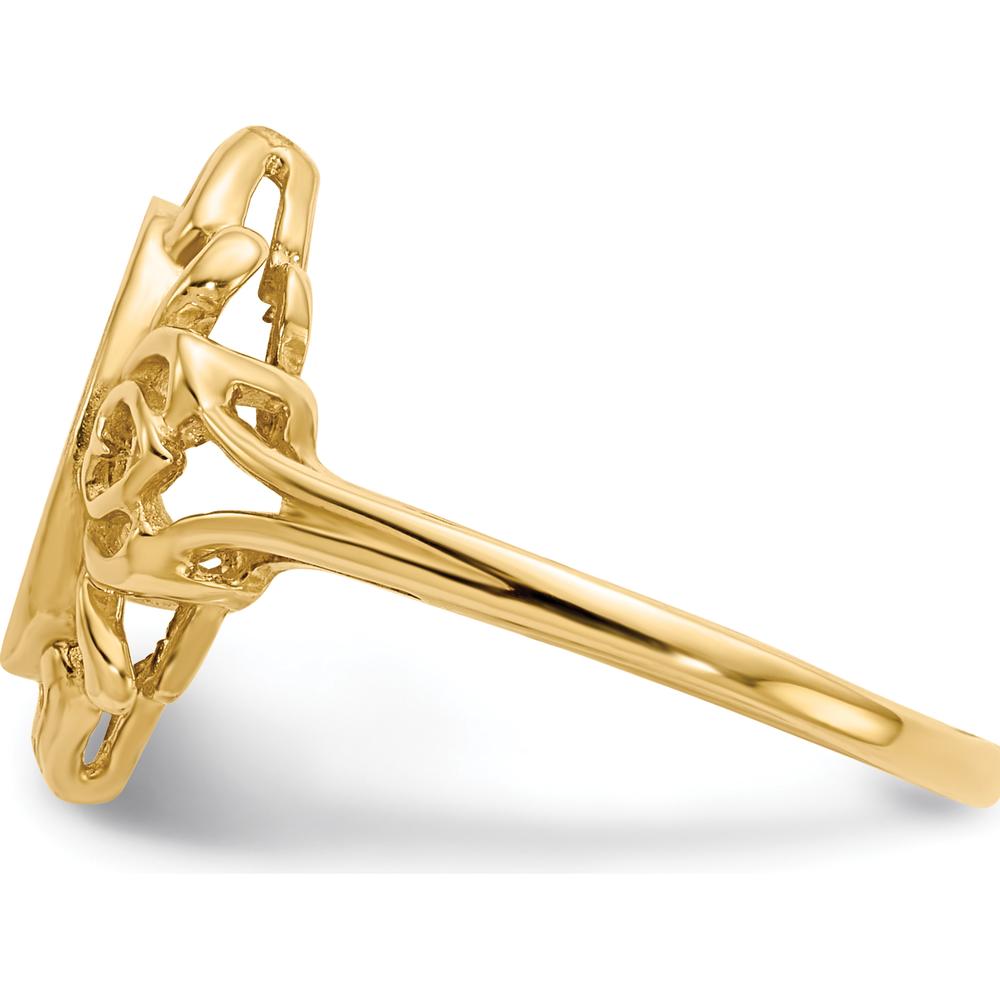 14K Yellow Gold Open Back Signet Ring - Size 4 to 8 by 0