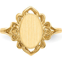 14K Yellow Gold Open Back Signet Ring - Size 4 to 8 by 0