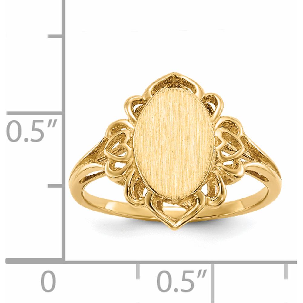 14K Yellow Gold Open Back Signet Ring - Size 4 to 8 by 0