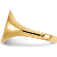 14K Yellow Gold Open Back Signet Ring with Brushed Satin Finish - Engravable and Customizable by 0