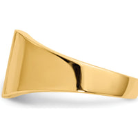 14K Yellow Gold Open Back Signet Ring with Polished & Brushed Finish by Oro Pregiato