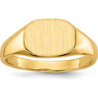 14K Yellow Gold Open Back Signet Ring with Polished & Brushed Finish by 0
