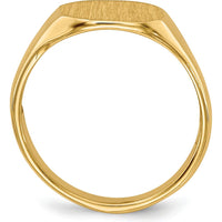14K Yellow Gold Open Back Signet Ring with Polished & Brushed Finish by 0