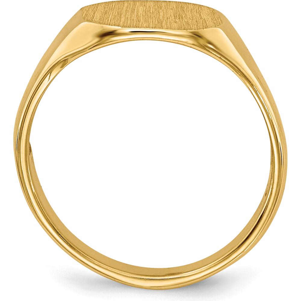 14K Yellow Gold Open Back Signet Ring with Polished & Brushed Finish by 0