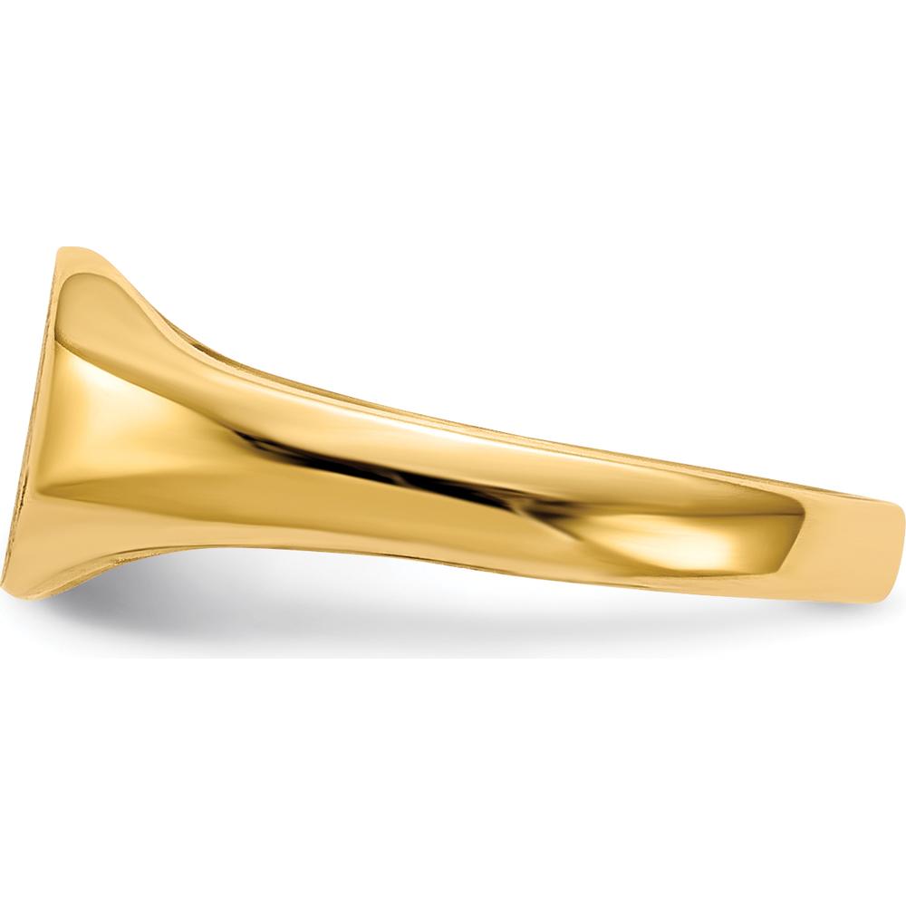 14K Yellow Gold Open Back Signet Ring with Polished & Brushed Finish by 0