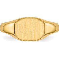 14K Yellow Gold Open Back Signet Ring with Polished & Brushed Finish by 0