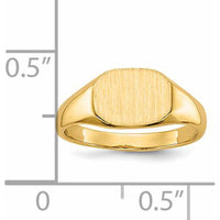 14K Yellow Gold Open Back Signet Ring with Polished & Brushed Finish by 0