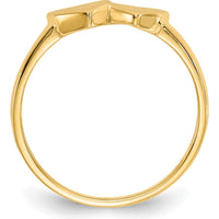 14K Yellow Gold Open Back Signet Ring with Satin Finish - Customizable and Resizable by 0