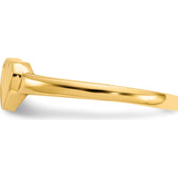 14K Yellow Gold Open Back Signet Ring with Satin Finish - Customizable and Resizable by 0