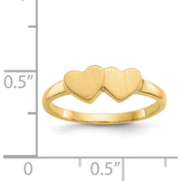 14K Yellow Gold Open Back Signet Ring with Satin Finish - Customizable and Resizable by 0