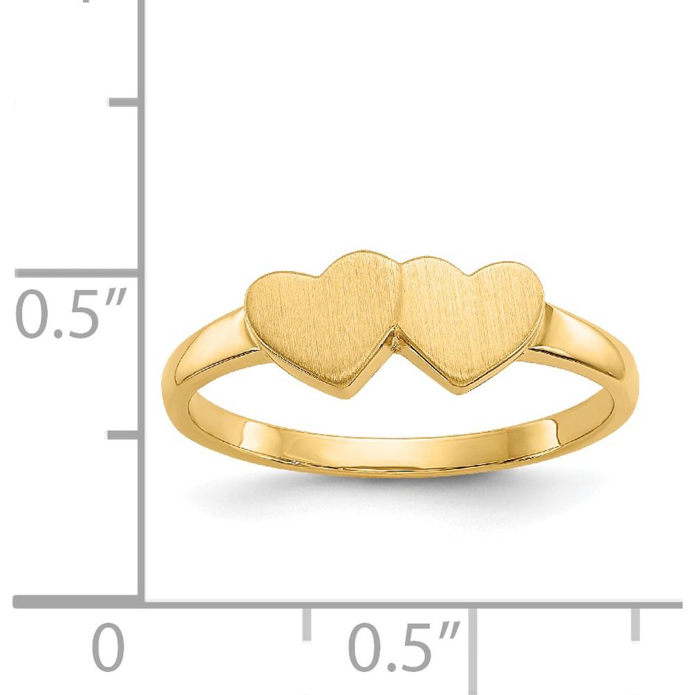 14K Yellow Gold Open Back Signet Ring with Satin Finish - Customizable and Resizable by 0