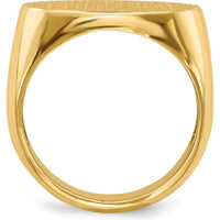 14K Yellow Gold Open Back Signet Ring with Satin Finish - Size 8-12 by 0