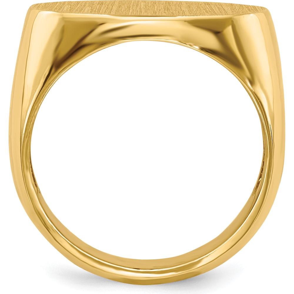 14K Yellow Gold Open Back Signet Ring with Satin Finish - Size 8-12 by 0