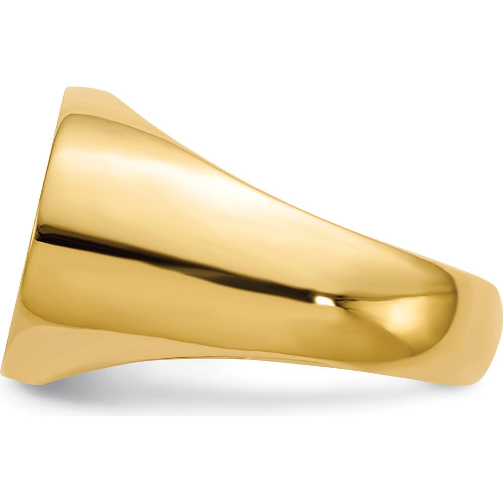 14K Yellow Gold Open Back Signet Ring with Satin Finish - Size 8-12 by 0