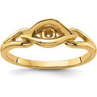 14K Yellow Gold Open Eye Motif Ring with Polished Finish by Oro Pregiato