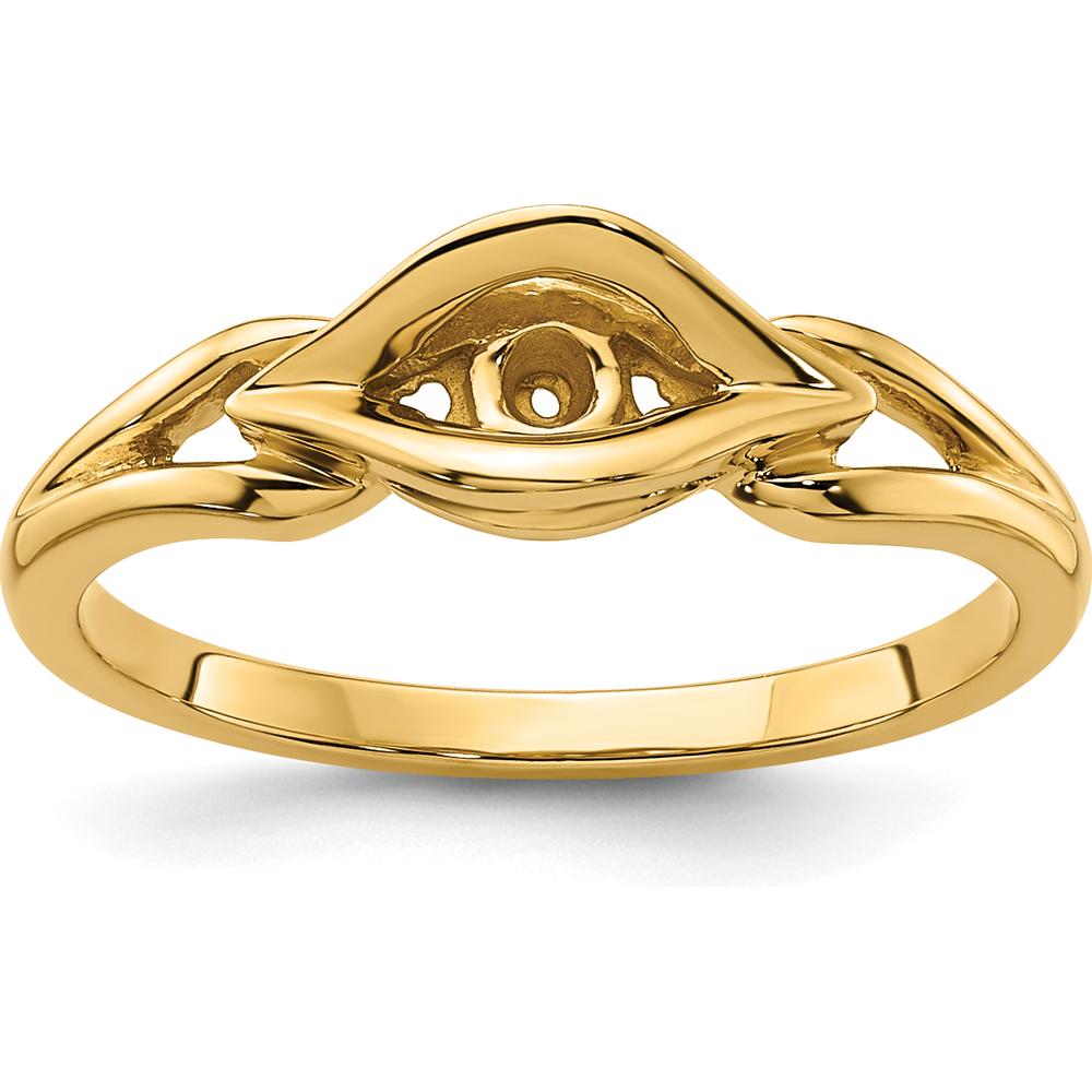 14K Yellow Gold Open Eye Motif Ring with Polished Finish by Oro Pregiato