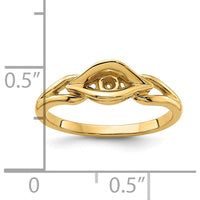 14K Yellow Gold Open Eye Motif Ring with Polished Finish by Oro Pregiato