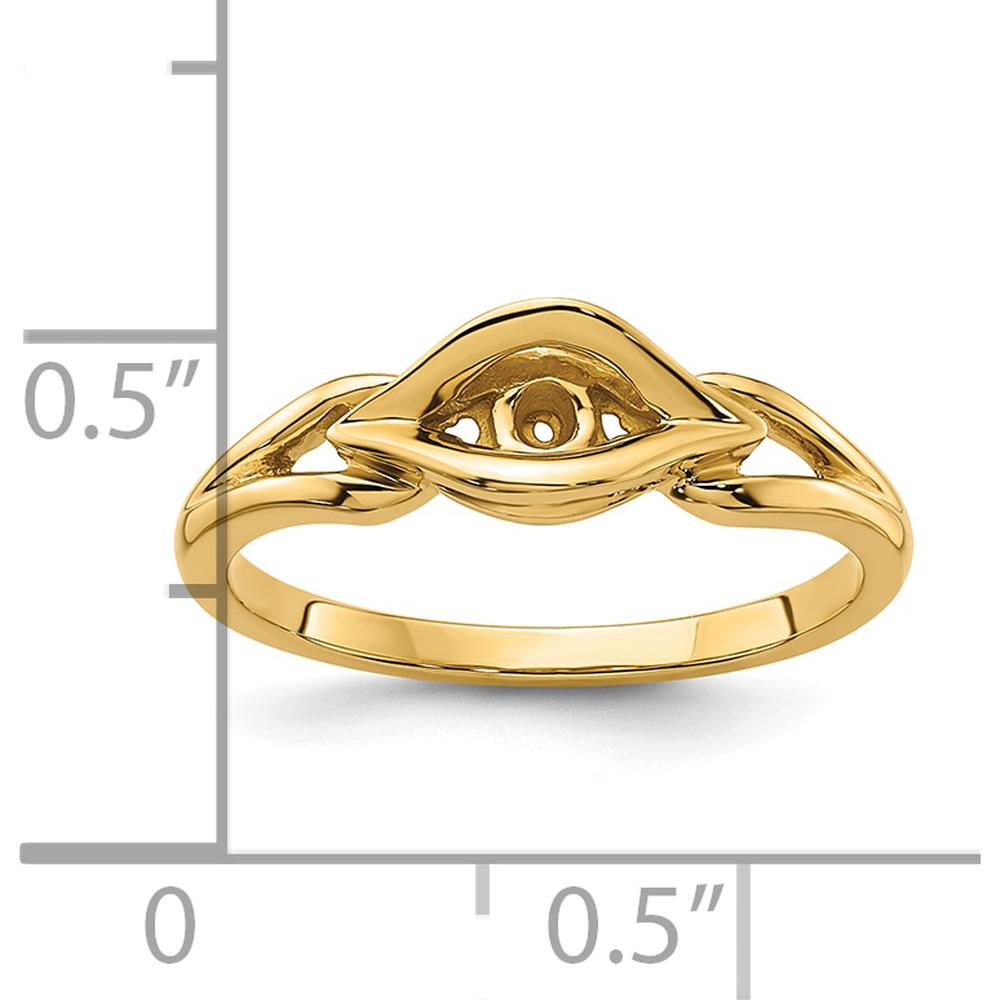 14K Yellow Gold Open Eye Motif Ring with Polished Finish by Oro Pregiato