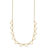 14K Yellow Gold Open Heart 18" Necklace with 2" Extender by 0