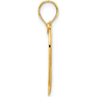 14K Yellow Gold Open Heart Pendant Necklace - Polished Finish, 20mm Length by Oro Pregiato