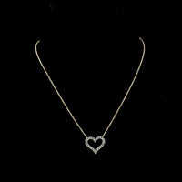 14K Yellow Gold Open Heart Pendant with 20 Prong-Set Round Lab Diamonds - 0.92 Carat Total Diamond Weight - Covaloro Fine Jewelry