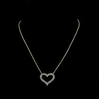 14K Yellow Gold Open Heart Pendant with Brilliant Round Cut Lab Diamonds - 1.94 Carat Total Diamond Weight - Covaloro Fine Jewelry
