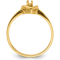 14K Yellow Gold Open Heart Ring Mounting with 7mm Polished Heart Top by Oro Pregiato