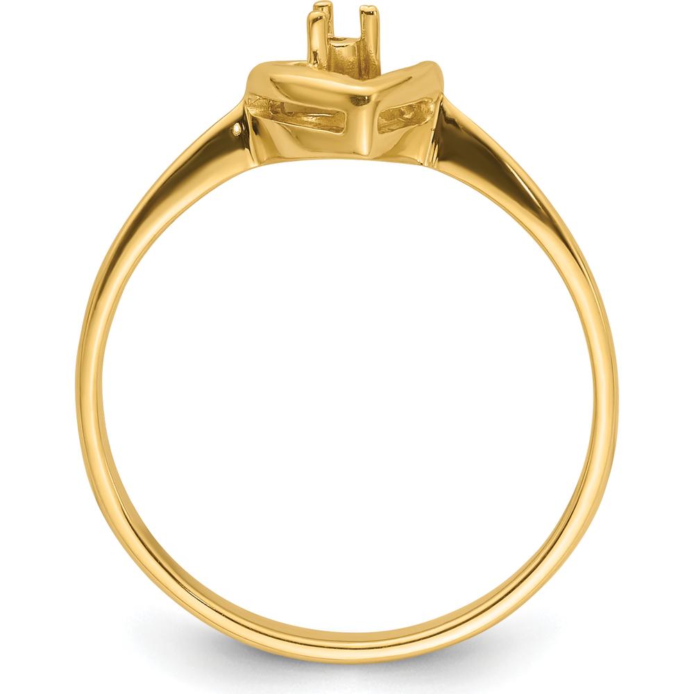 14K Yellow Gold Open Heart Ring Mounting with 7mm Polished Heart Top by Oro Pregiato