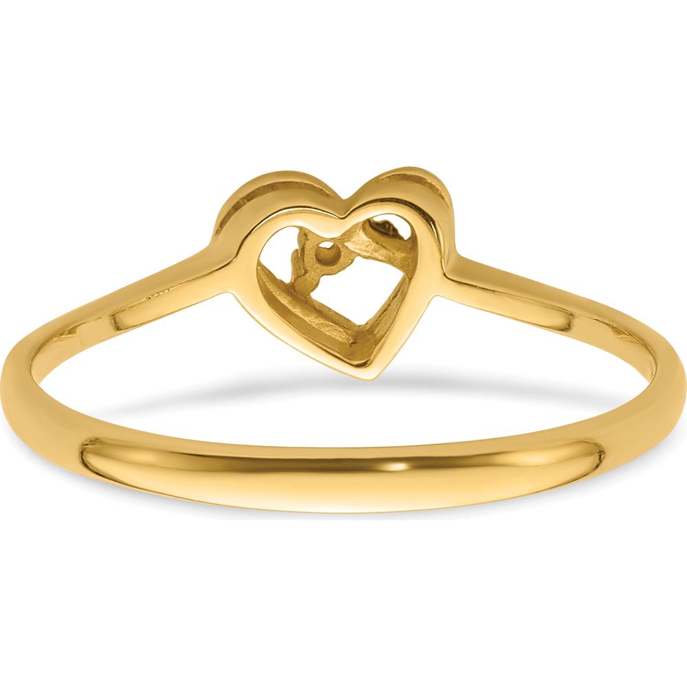 14K Yellow Gold Open Heart Ring Mounting with 7mm Polished Heart Top by Oro Pregiato