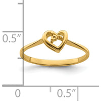 14K Yellow Gold Open Heart Ring Mounting with 7mm Polished Heart Top by Oro Pregiato
