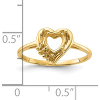 14K Yellow Gold Open Heart Ring Mounting with Beaded Detailing - 10mm Design by Monteluci Fine Jewelry