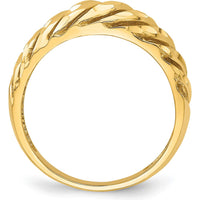 14K Yellow Gold Open Slash Diamond-Cut Domed Fashion Ring by Oro Pregiato