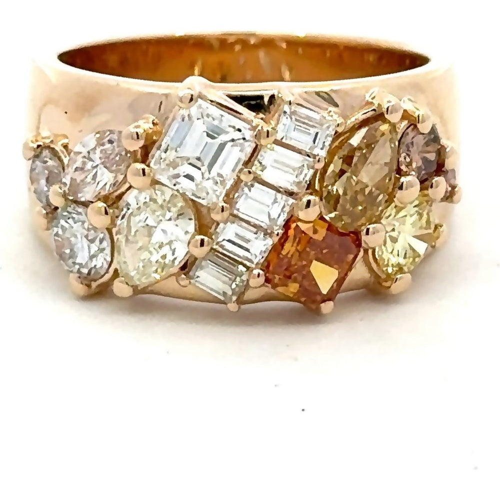 14K Yellow Gold Open Wrap Fashion Ring with Mixed Cut Diamonds - 2.35 Carat Total Diamond Weight by Auriventus
